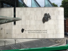 Like the sign for The Criminal Courts of Justice, all signs in Ireland are in Irish and English.