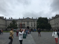 The main entrance to Trinity College from the inside of Trinity College