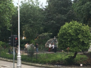 The Oscar Wilde memorial sculpture on Merrion Square