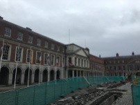 The Upper Castle yard (Great Courtyard) of Dublin Castle under reconstruction