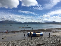 The activity beach: paddle boats, water trampolines and canoe