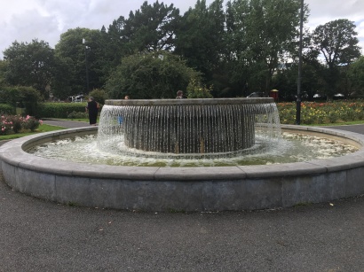 The Water fountain in the middle of the Rose Garden